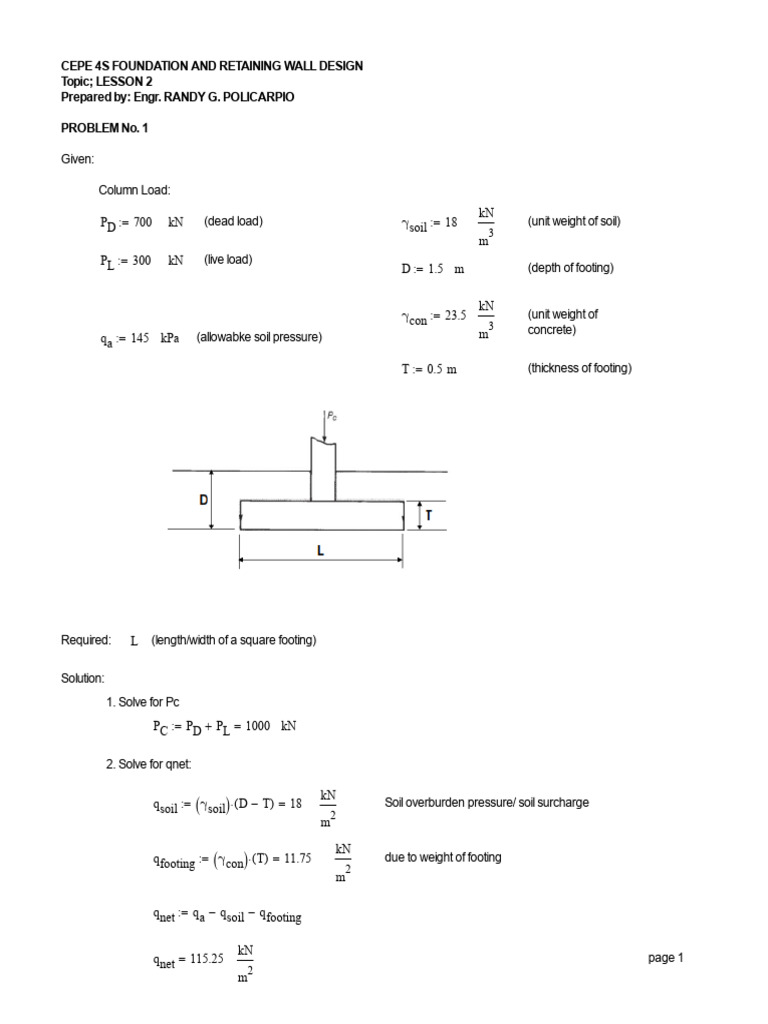 CEPE 4S Foundation Design Lesson 2 | PDF | Building Engineering | Civil ...