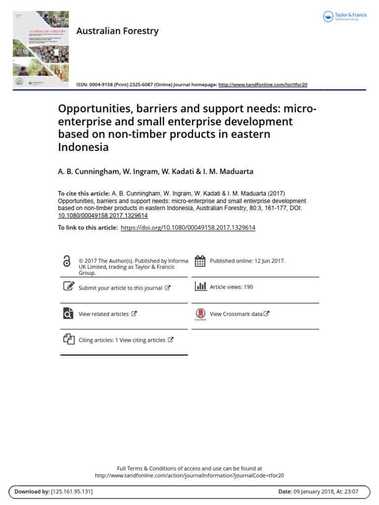 Opportunities Barriers And Support Needs Micro Enterprise And Small