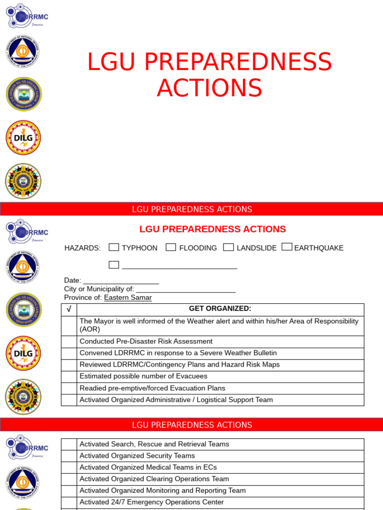 LGU Preparedness Actions | PDF | Emergency Management | Emergency ...