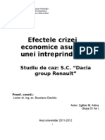 Efectele Crizei Asupra Dacia Group Renault - Principal