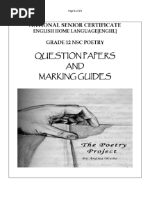 Grade 12 NSC Poetry QP & MG