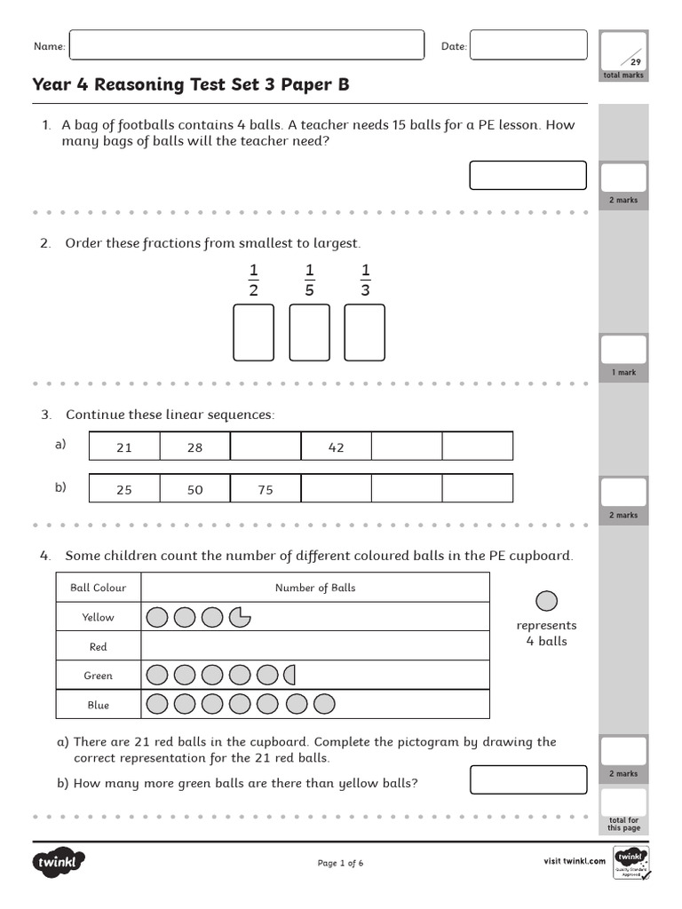Year 4 Reasoning Test Paper B | PDF | Area | Triangle