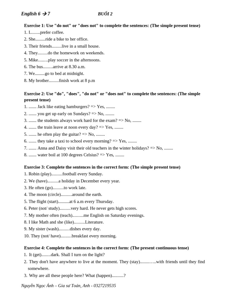 Bu I 2 Anh 6 - 7 | PDF
