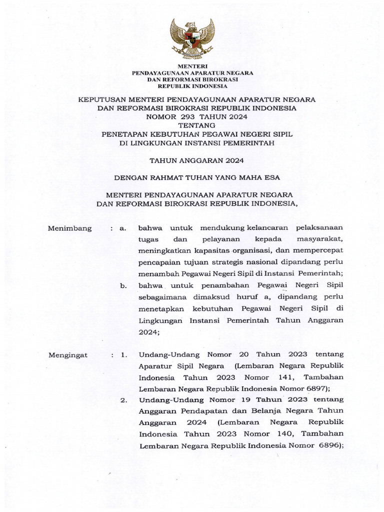 Formasi CPNS Kota Pontianak 2024 | PDF