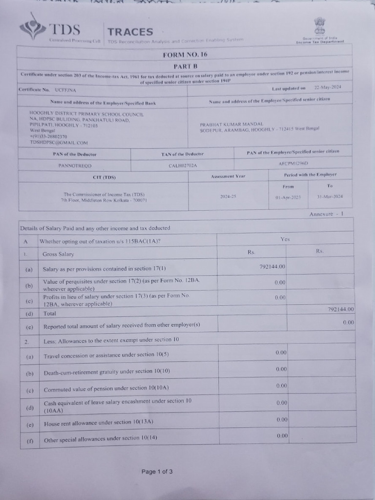Opting Out of Tax u/s 115BAC(1A) | PDF | Tax Deduction | Pension