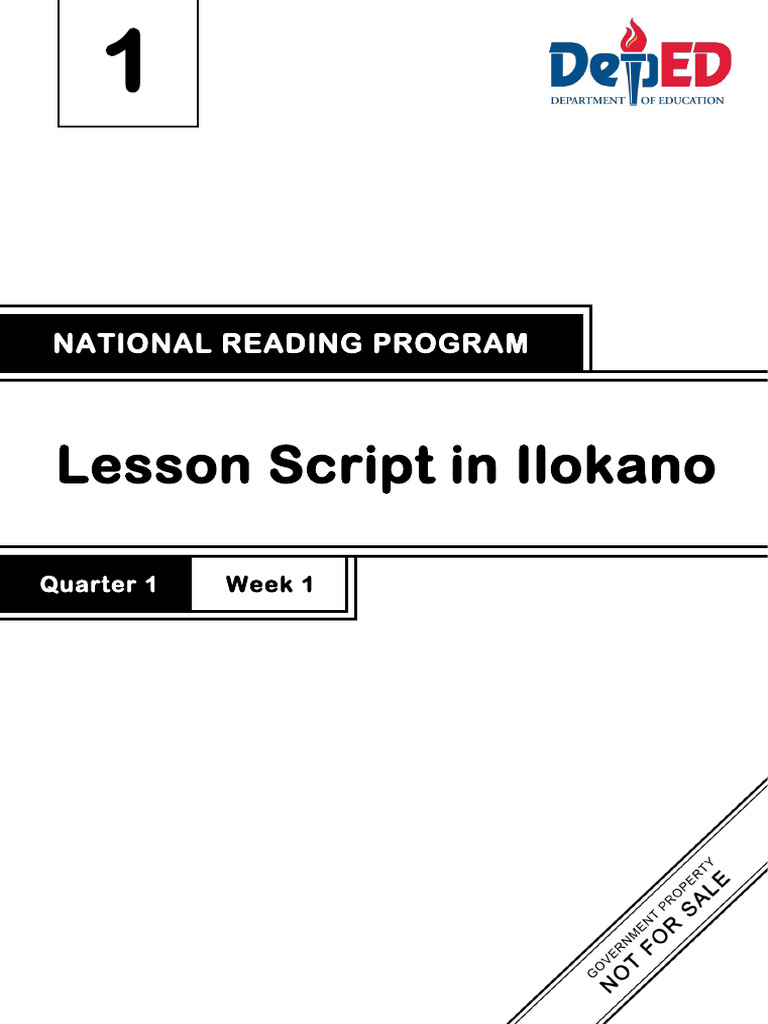 Lesson Script in Ilokano: National Reading Program | PDF | Copyright ...