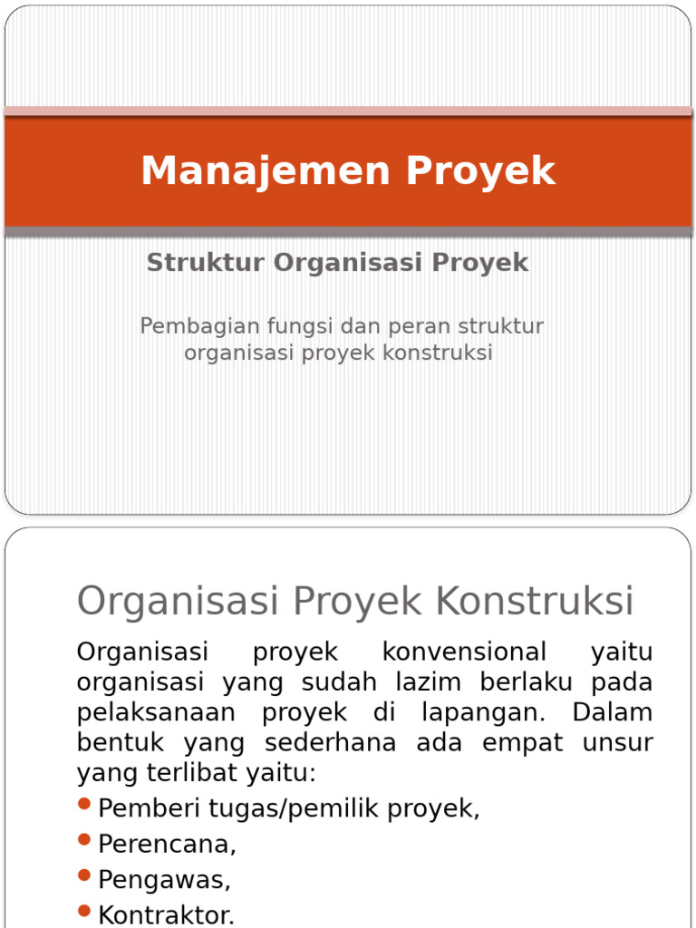 Struktur Organisasi Proyek Konstruksi | PDF