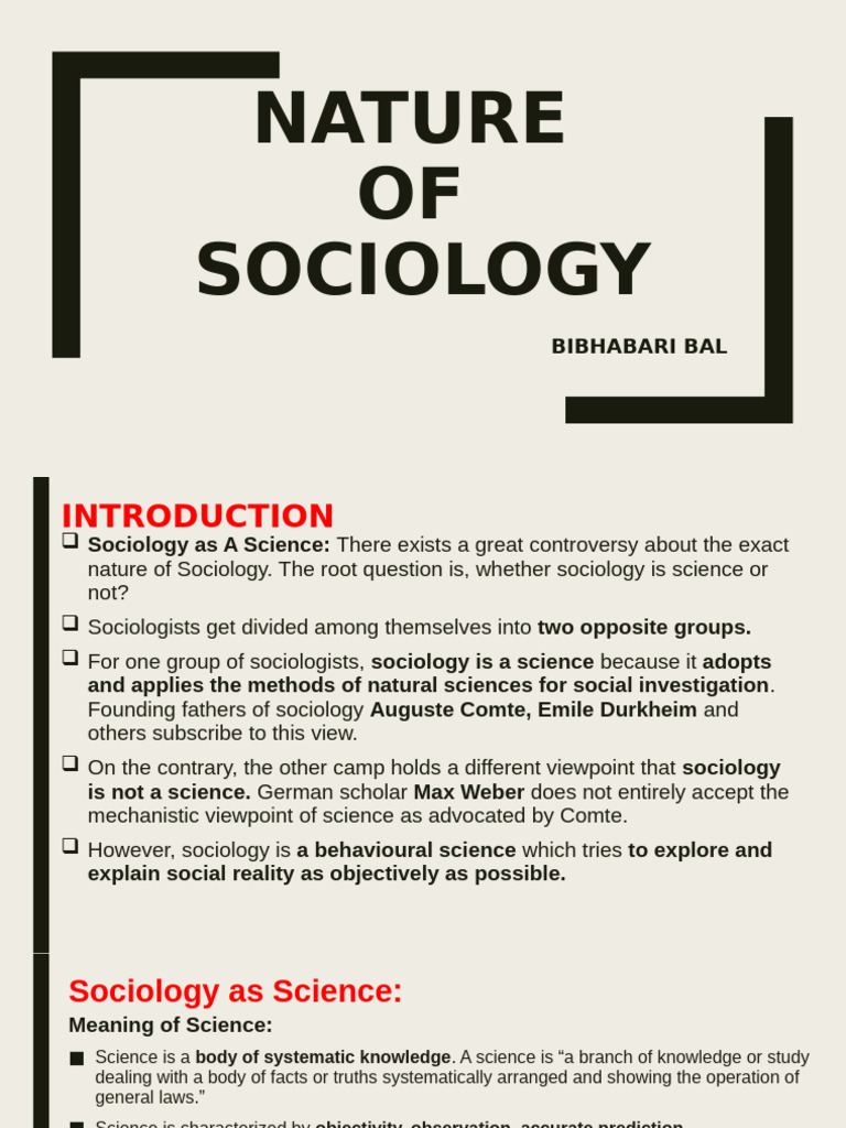 Nature of Sociology | PDF | Sociology | Science