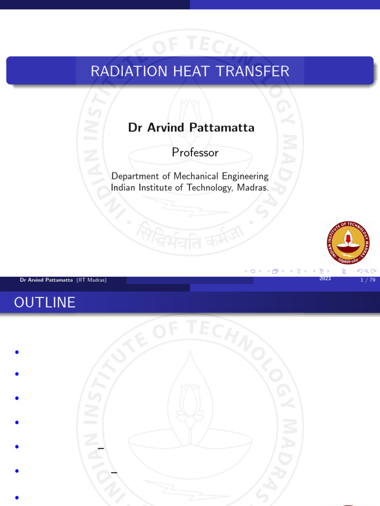 Radiation Heat Transfer Overview | PDF | Heat Transfer | Emission Spectrum