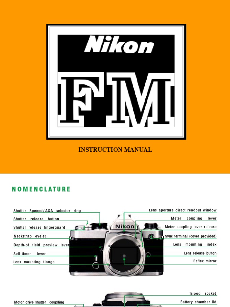 Nikon FM Manual | PDF | Exposure (Photography) | Aperture