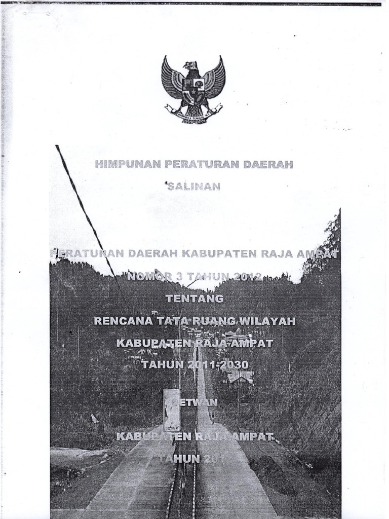 Perda No 3 Tahun 2012 Tentang RTRW Kabupaten Raja Ampat Tahun 2011 ...