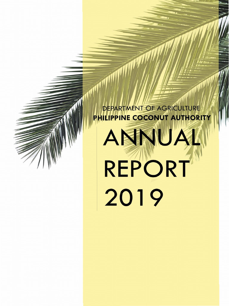 Pca 2019 Annual Report Pdf Coconut Agriculture
