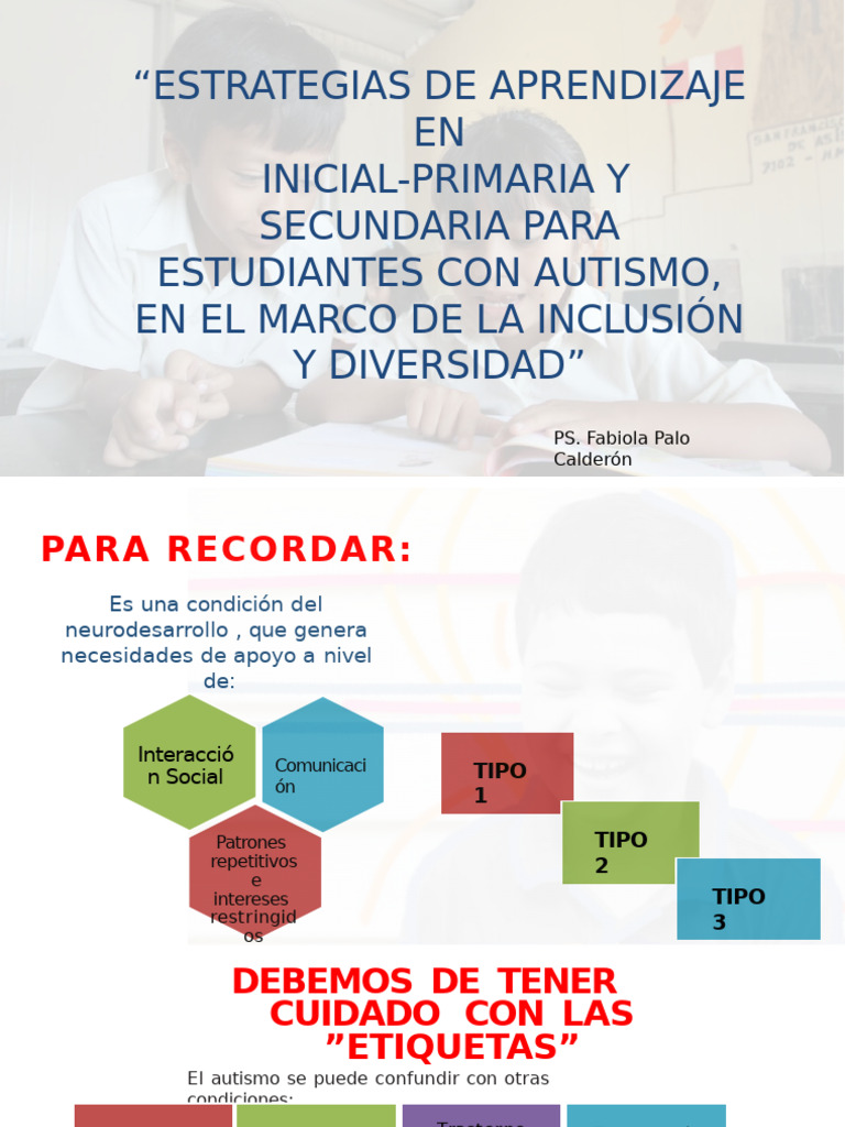 Estrategias Inclusivas para Estudiantes con TEA | PDF | Espectro ...
