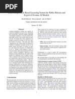 Establishing A Risk-Based Licensing System For Public Release and Export of Frontier AI Models