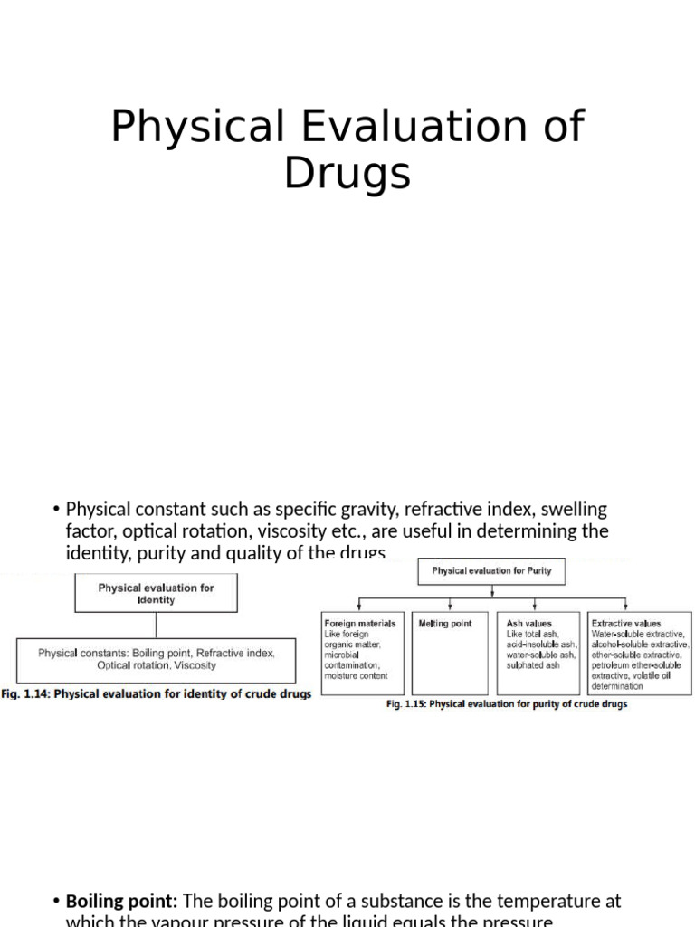 Physical EValuation of Crude Drugs | PDF | Viscosity | Solubility