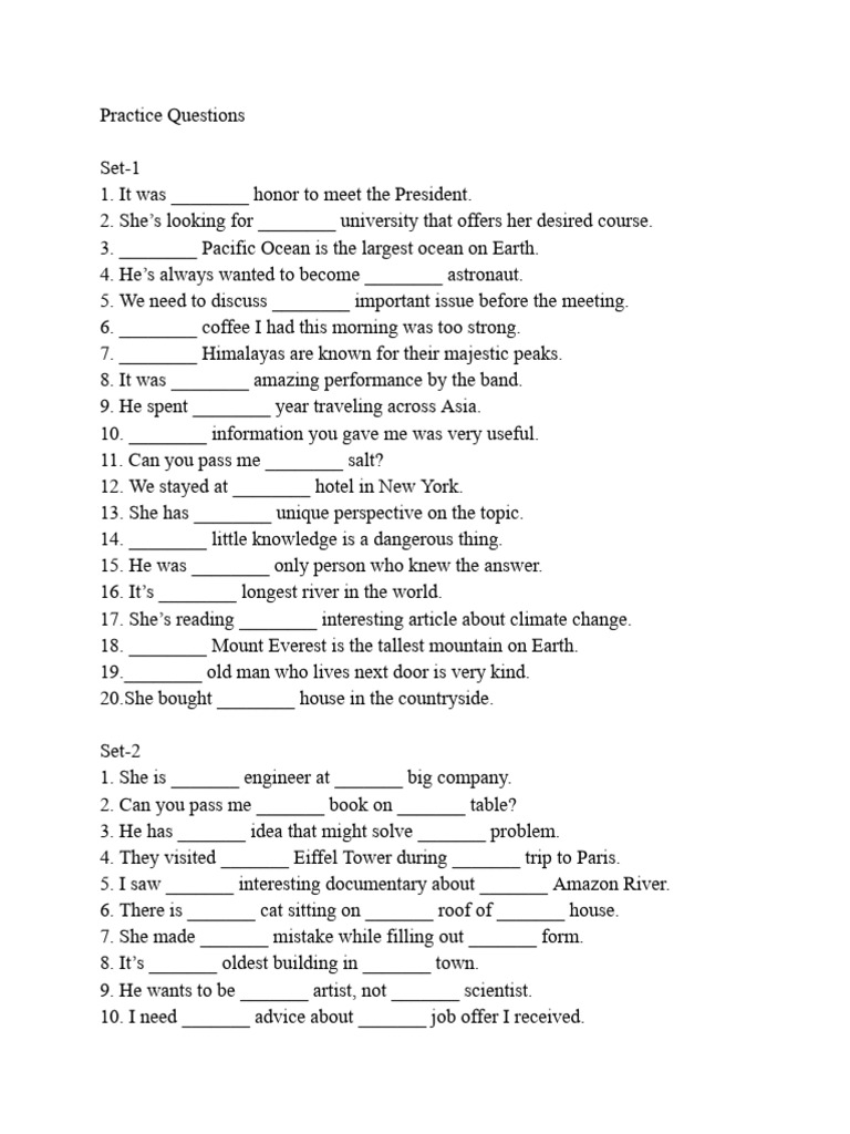 Articles - Practice Questions | PDF | Earth Sciences