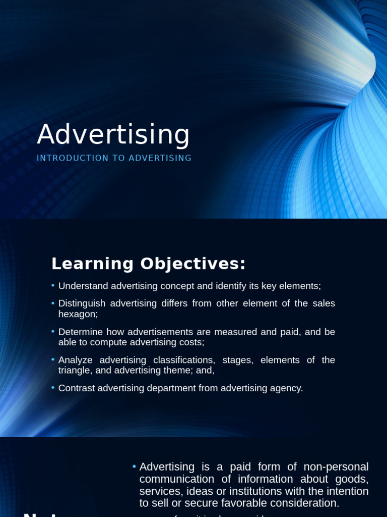 Introduction to Advertising Concepts | PDF | Advertising | Sales