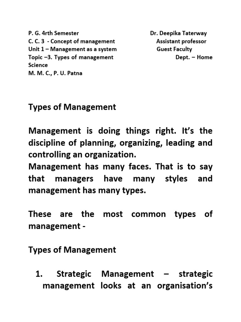 Types Of Management Practices Pdf