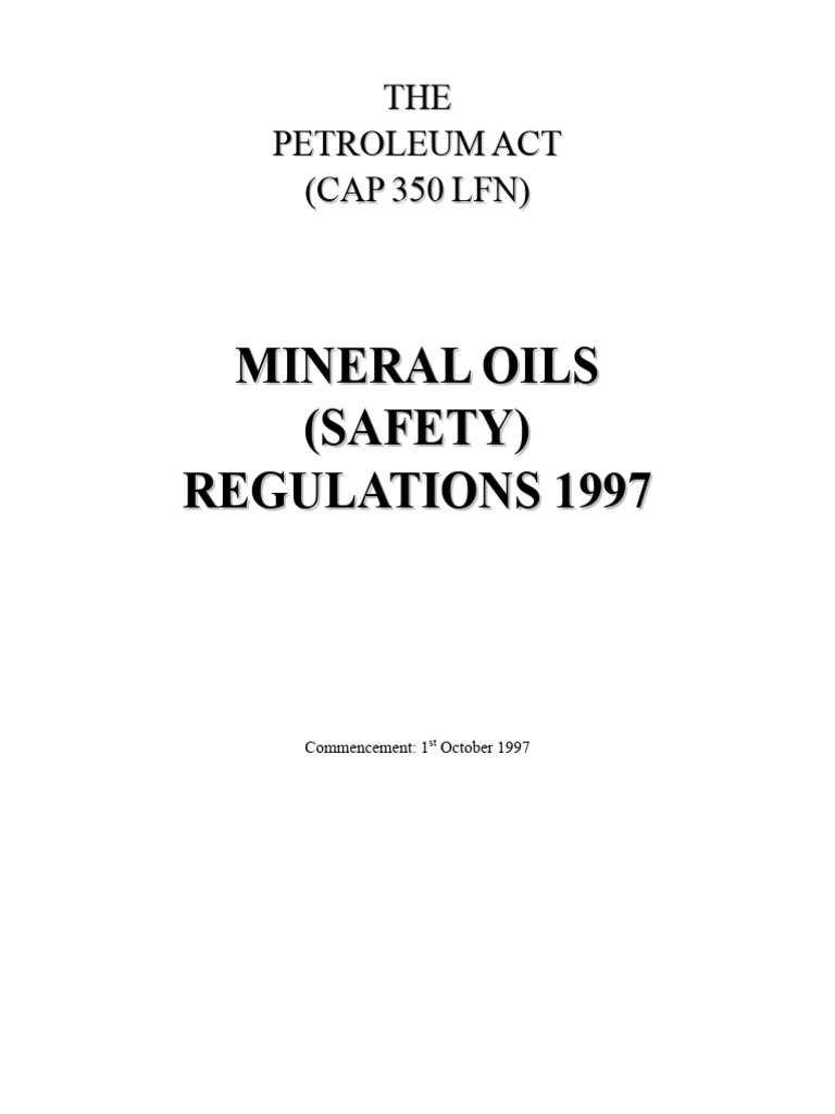 Mineral Oil Safety Regulations 1997 | PDF | Blowout (Well Drilling ...