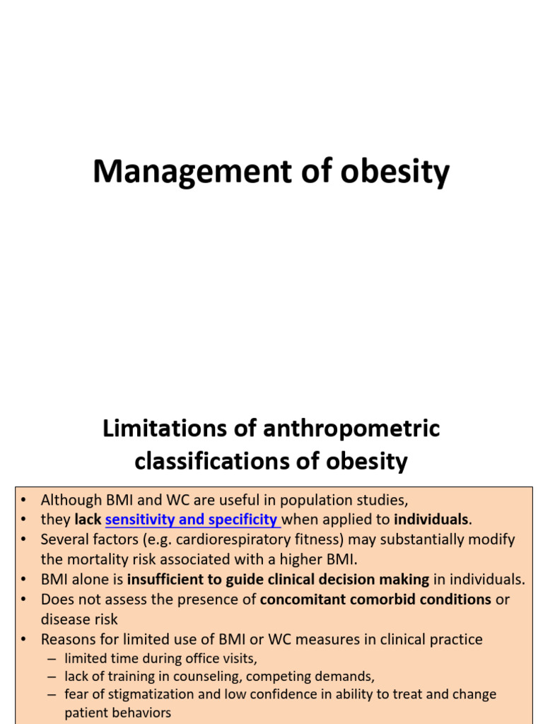 Management of Obesity | PDF | Obesity | Body Mass Index