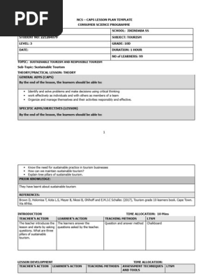 Tourism Lesson Plan 17