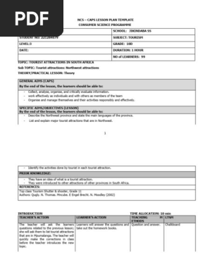 Tourism Lesson Plan6