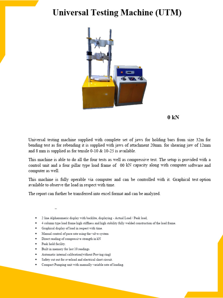 Computerized Universal Testing Machine 1000 kN | PDF | Machines | Computing