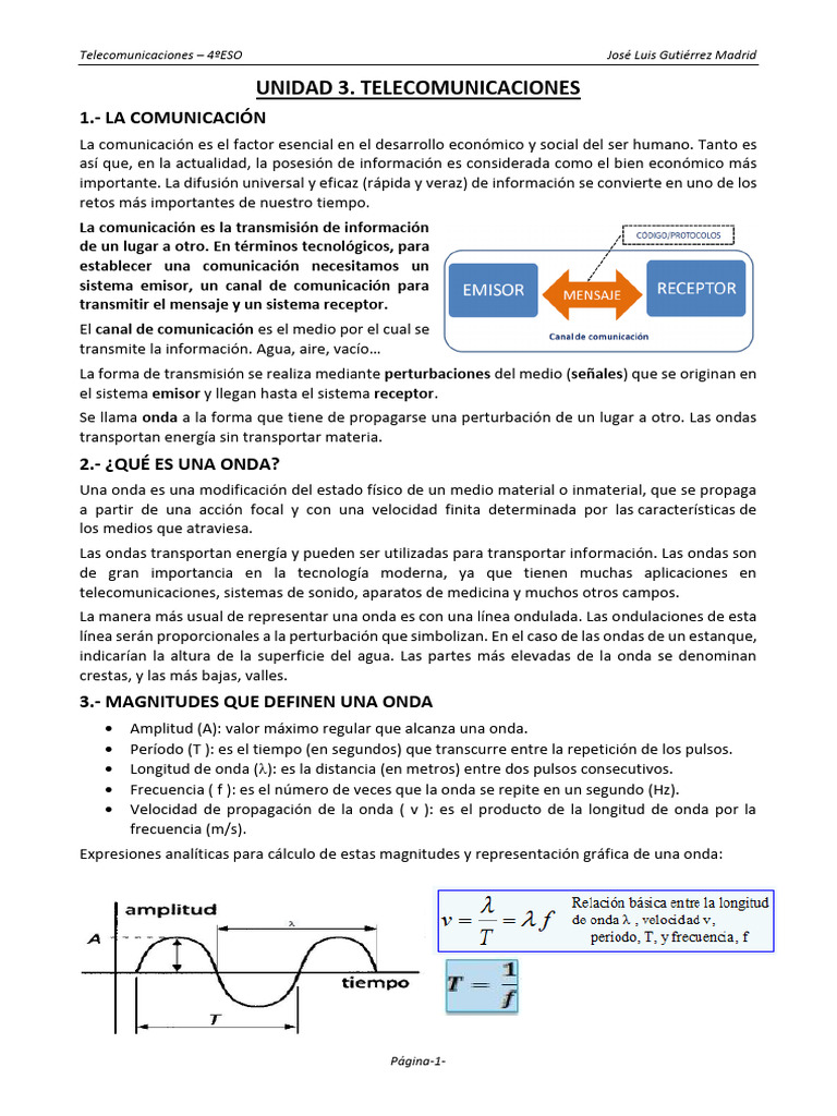 Fundamentos de Telecomunicaciones 4ºESO | PDF | Radio | Espectro ...