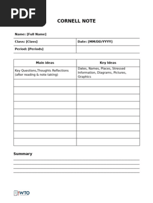 Cornell Note Templates 8669z6c1w 04-23-10