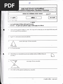 Southern Province Grade 10 Mathematics 2022 3rd Term Test Paper 65c48fba1a827