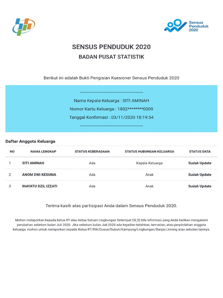 Bukti pengisian sp2020 online 1 pdf