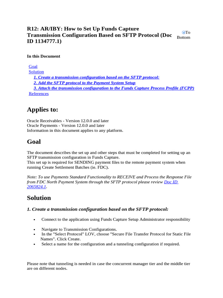 SFTP Configuration for Payment Files | PDF | File Transfer Protocol ...