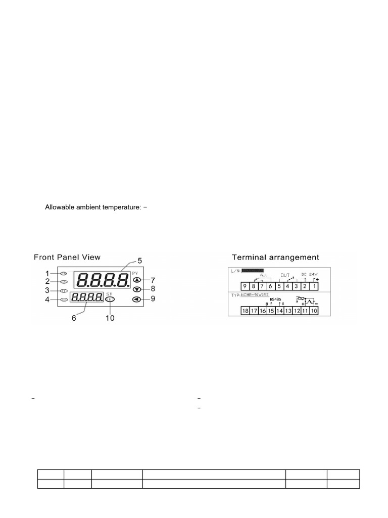 KCM-91 Temperature Controller Manual | PDF | Code | Bit
