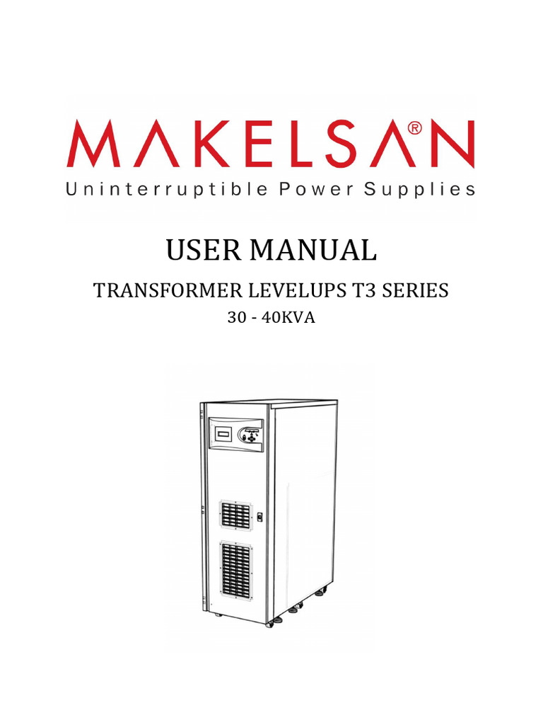Makelsan Ups Levelups t3 30 40 Kva User Manual en | PDF | Power ...