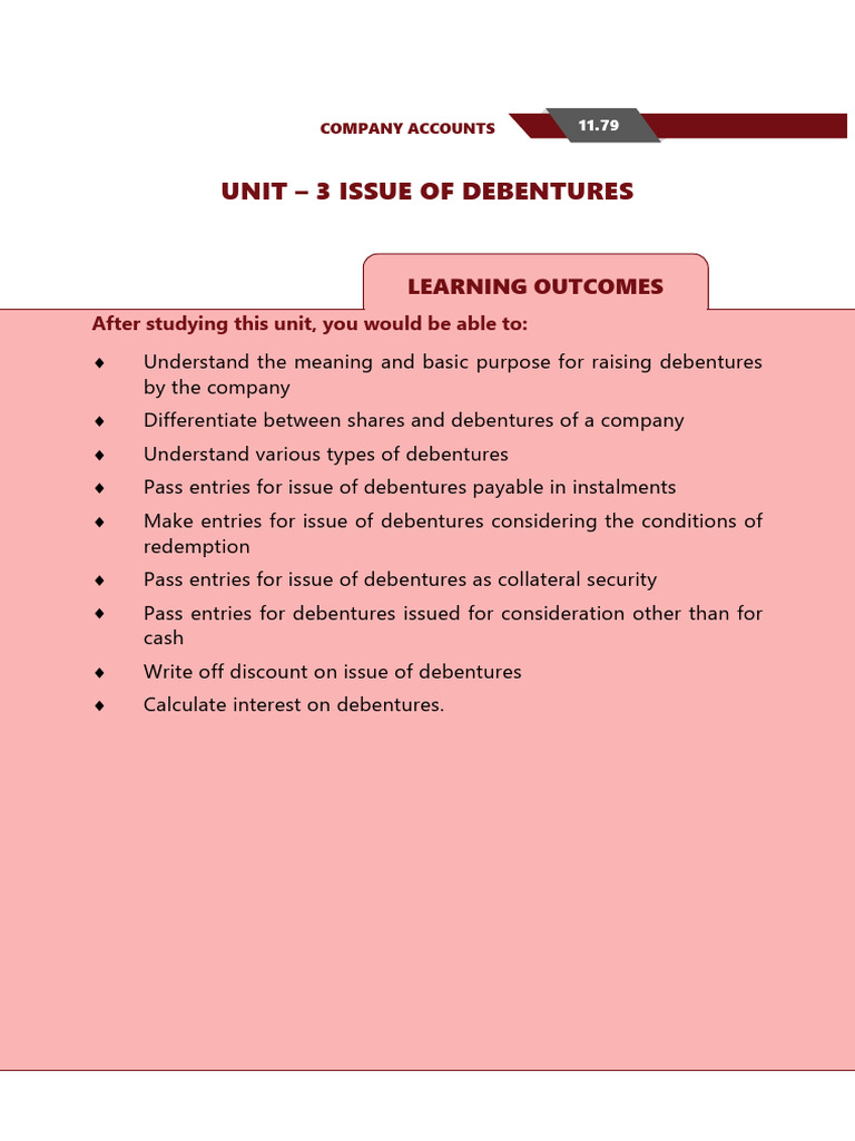 Unit 3 Issue Of Debentures Pdf Stocks Balance Sheet