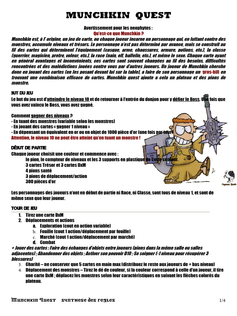 Règles du jeu Munchkin Quest | PDF | Jeux de table | Gaming