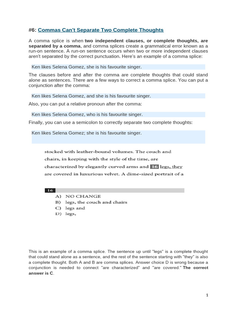 Fixing Comma Splices and Run-ons | PDF | Comma | Semantic Units