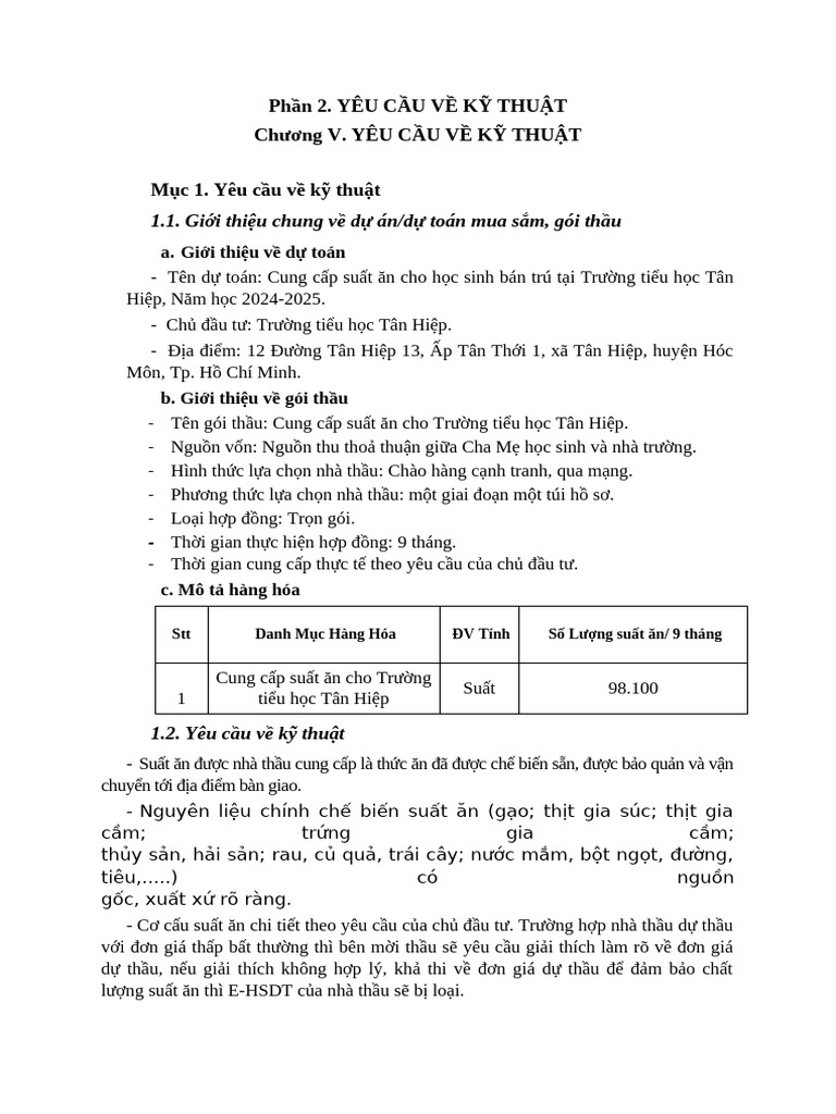 Chuong V Yeu Cau Ky Thuat | PDF