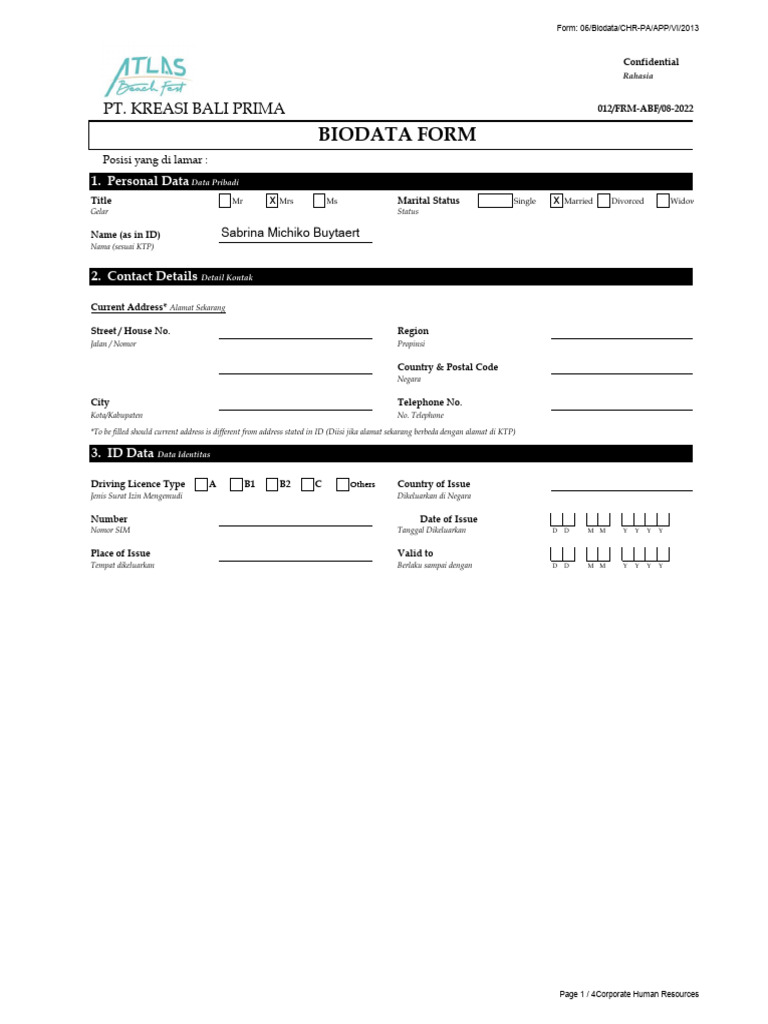 FORM NEW EMPLOYEE ATLAS - Signed | PDF