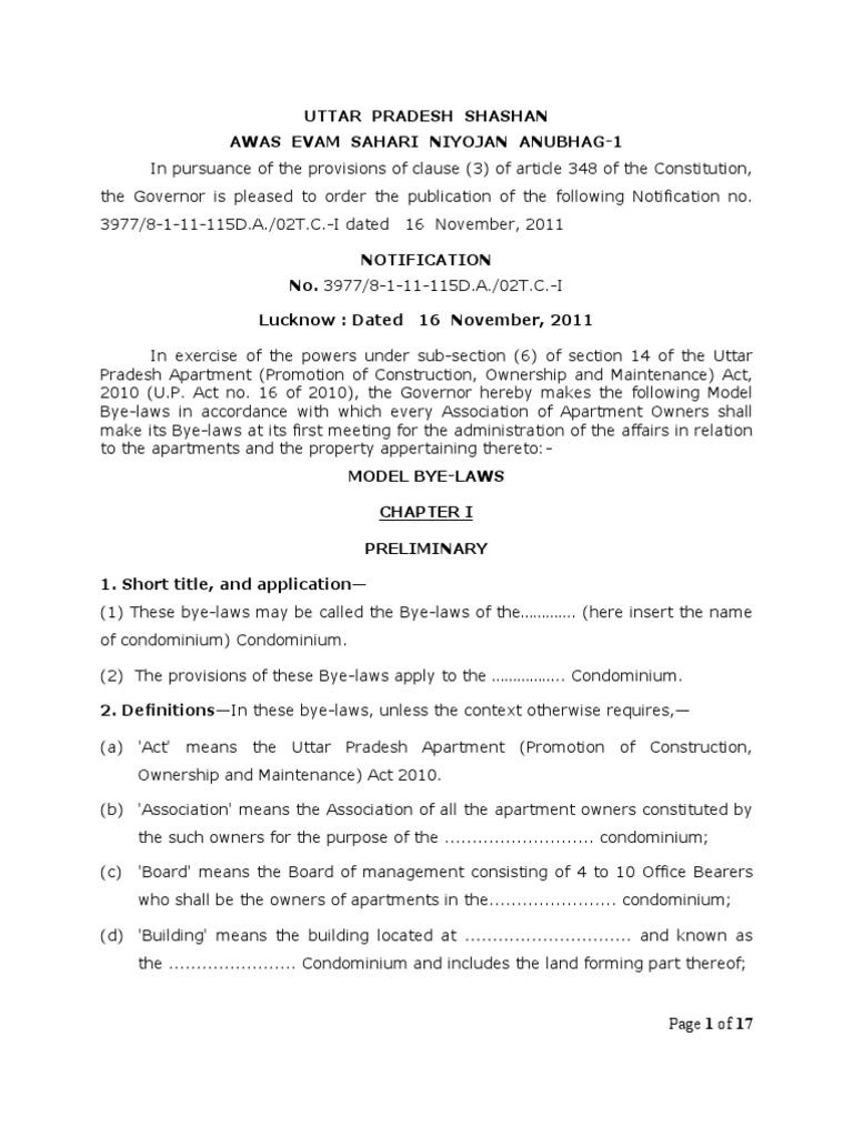 Model Bye-Laws (English) | PDF