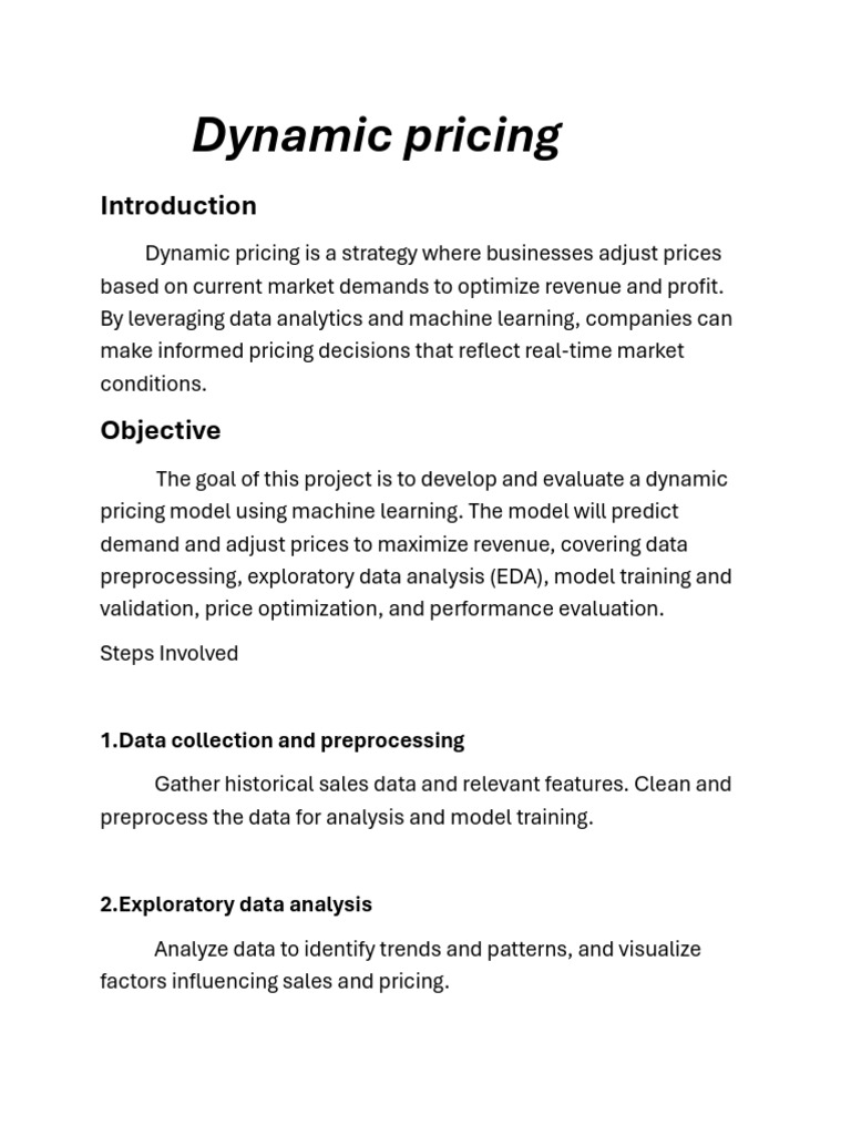 Dynamic Pricing Model with Machine Learning | PDF | Demand | Data Analysis