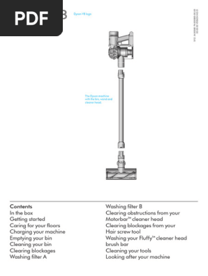 Dyson v8 User Manual | PDF | Vacuum Cleaner | Manufactured Goods