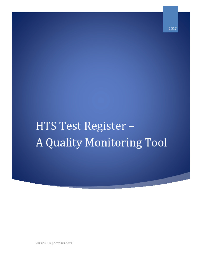 Standardized HTS Test Register Guide | PDF | Quality Assurance ...
