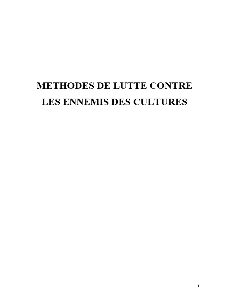 Méthodes de lutte contre les ravageurs | PDF | Agriculture biologique ...