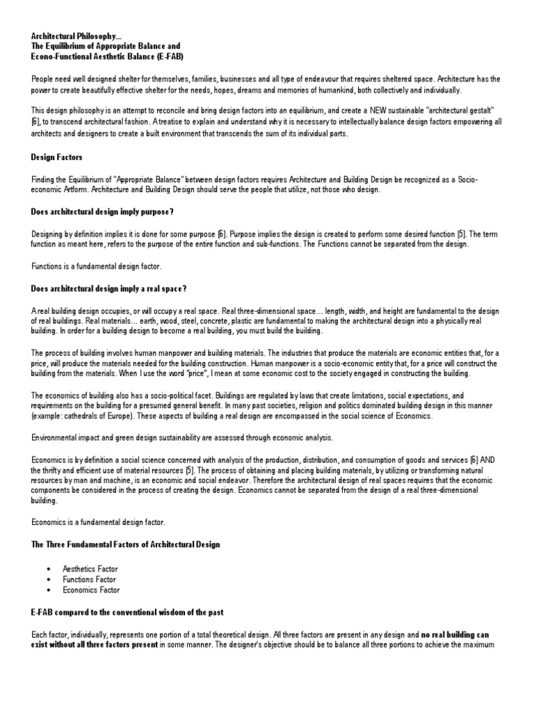 Architectural Philosophy PDF Minimalism Economics
