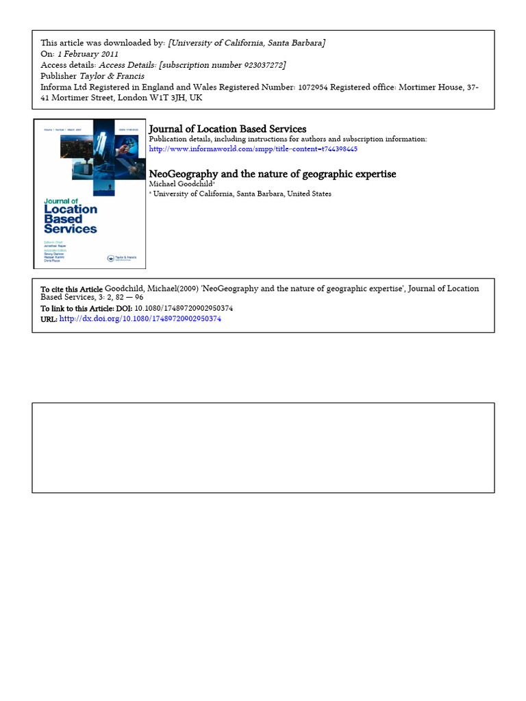 Journal of location based services publication details including