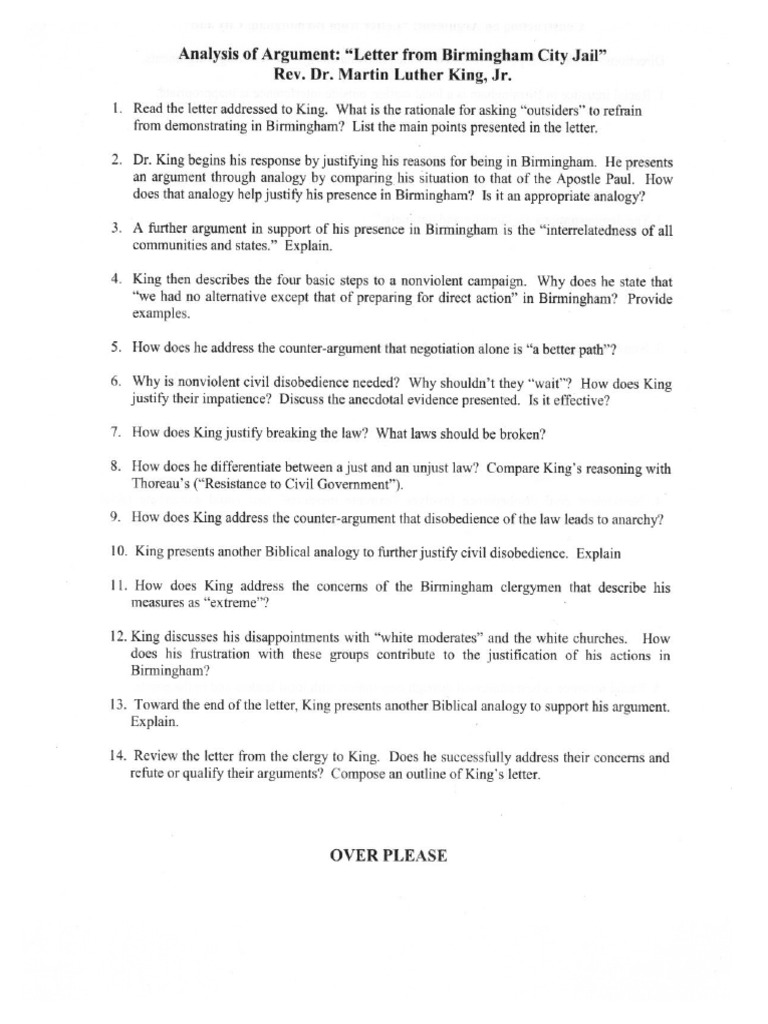 Martin Luther King - Letter From Birmingham Jail | PDF