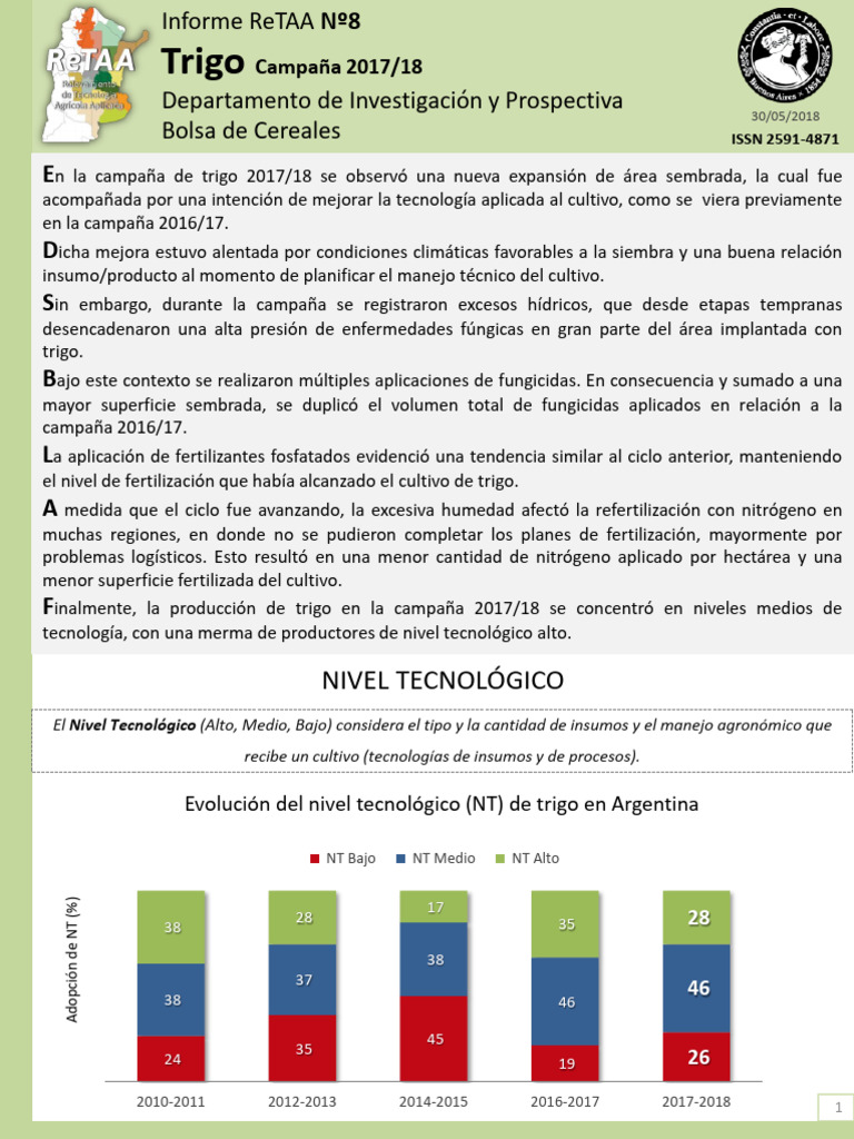 Análisis del Trigo en Argentina 2017/18 | PDF | Agricultura | Trigo