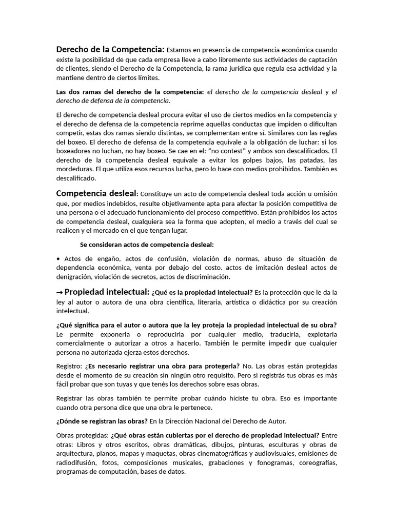Derecho de la Competencia y Propiedad Intelectual | PDF | Propiedad ...