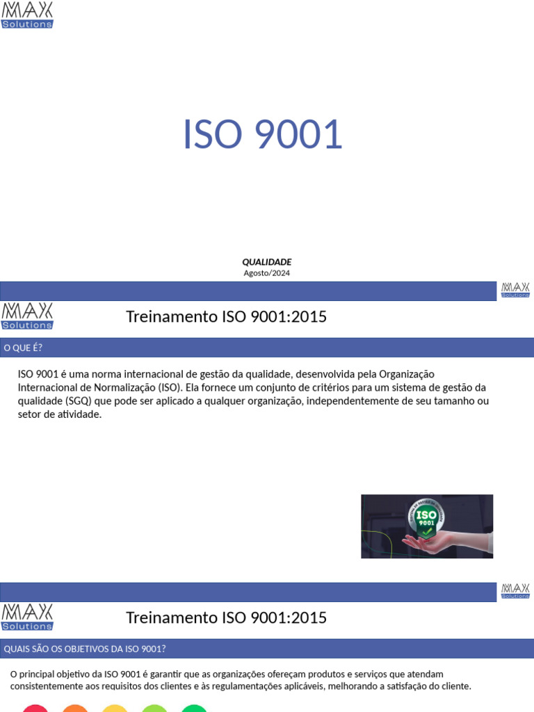 ISO 9001: Treinamento e Estrutura 2024 | PDF | Gestão de qualidade ...